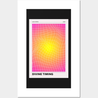 Pink and Yellow Neon Aura Gradient Posters and Art